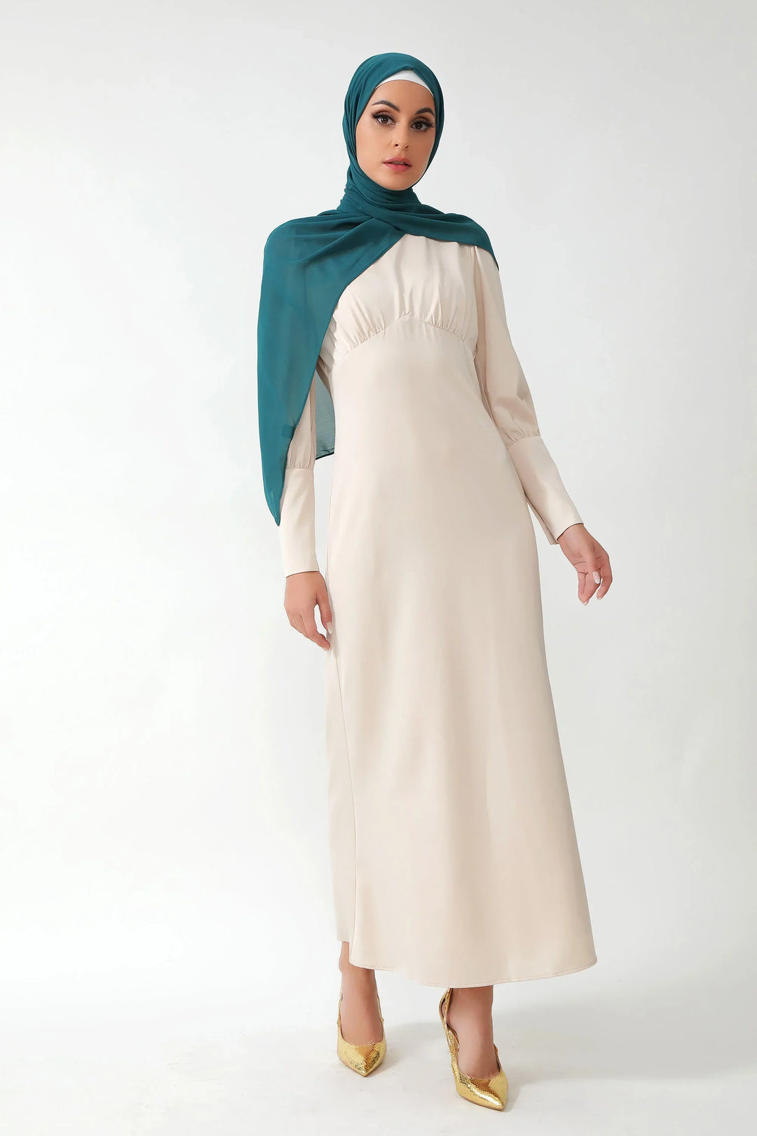 cream silk long sleeve dress Satin Dress Cream Maxi Dress With Sleeves Addina Cream Long Sleeve Maxi Dress