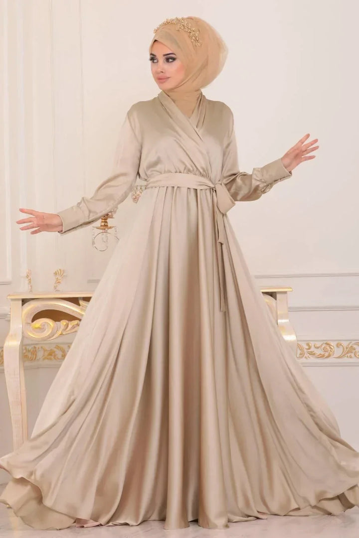 Criss Cross Satin Gown