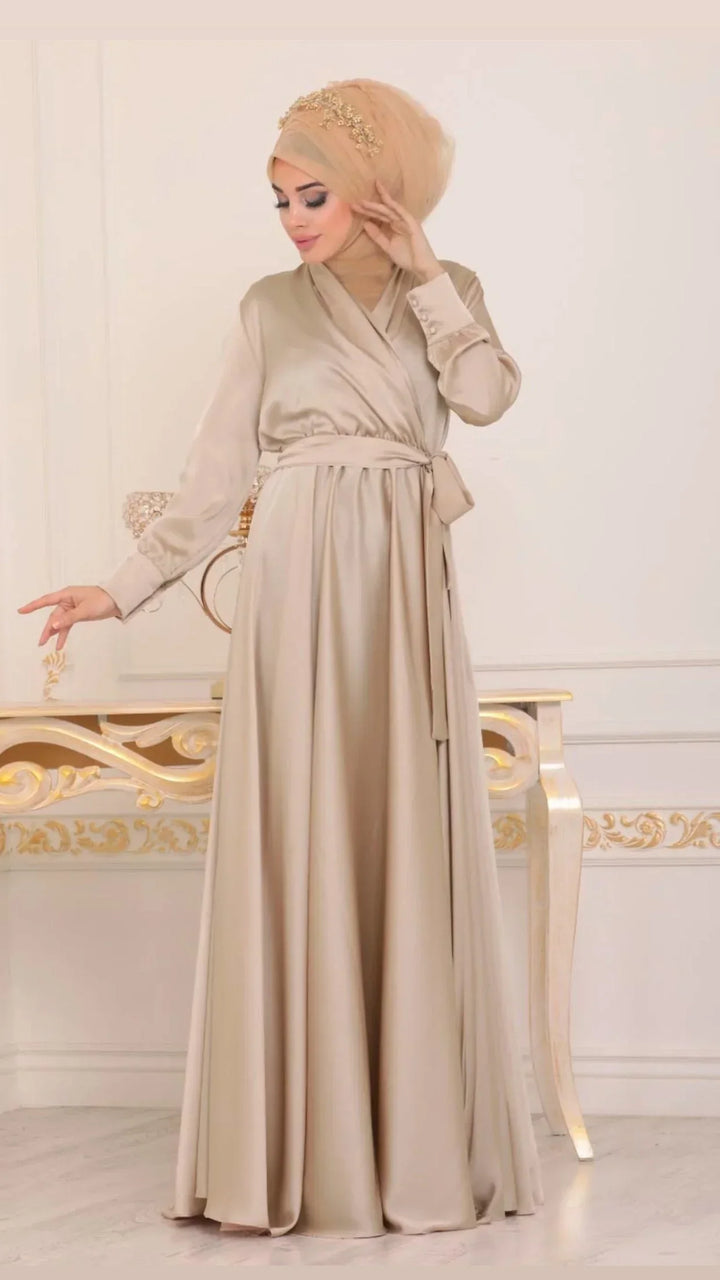 Criss Cross Satin Gown
