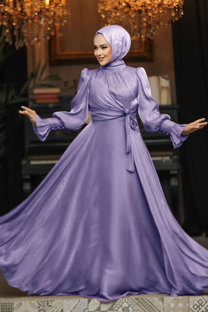 Lavender Organza Side Knot Gown