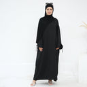 Linen Abaya - Medium / Black
