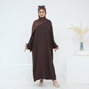 Linen Abaya - Medium / Coffee