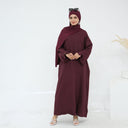 Linen Abaya - Medium / Maroon