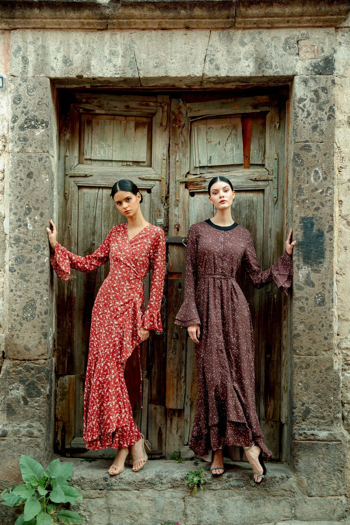 maroon maxi dress Long Sleeve Backless Maxi Dress Burgundy