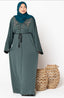 Olive Beaded Open Front Abaya-Preorder Ships July 15