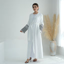 Palestinian Love Open Front Abaya - Size 1 (54) / White