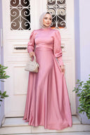 Pink Rose Satin Gown