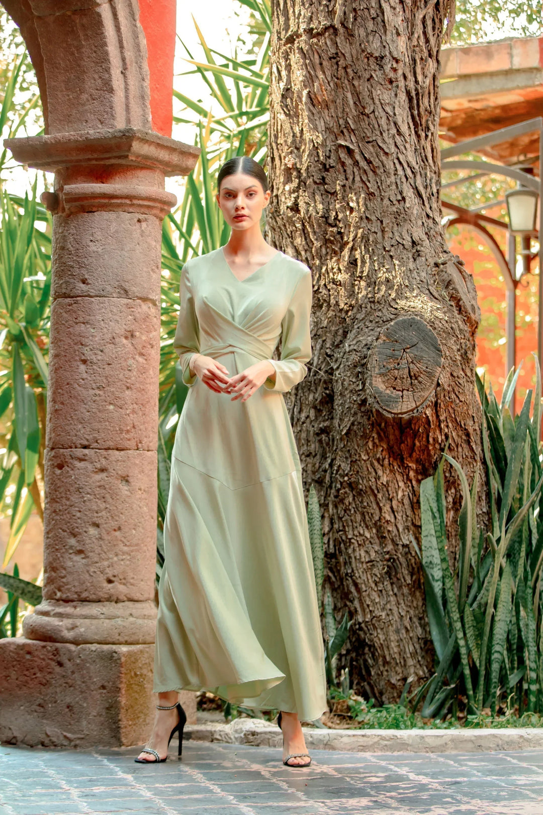 spring green long dress Spring Green Floral Burnout Godet Maxi Dress Rare London
