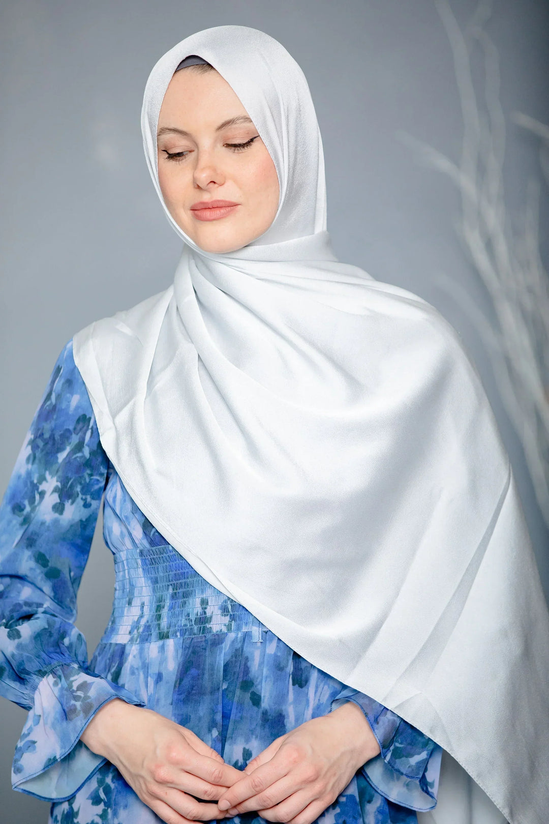 Silver Shimmer Hijab Head Scarf