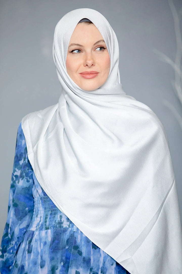 Silver Shimmer Hijab Head Scarf