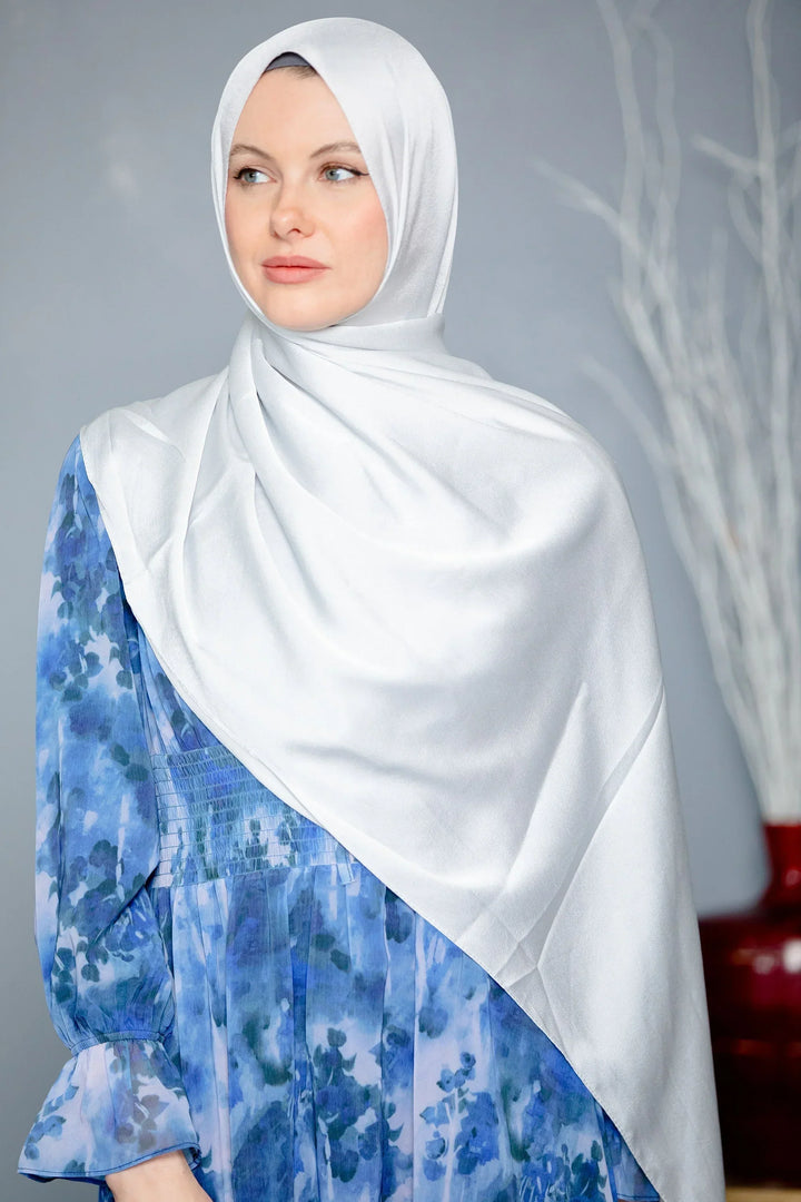 Silver Shimmer Hijab Head Scarf