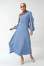 Something Blue Metallic Pinstripe Maxi Dress-CLEARANCE - X-Small