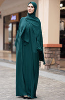 Wrap One Piece Salah Prayer Outfit (More colors available) - Hunter Green / One Size