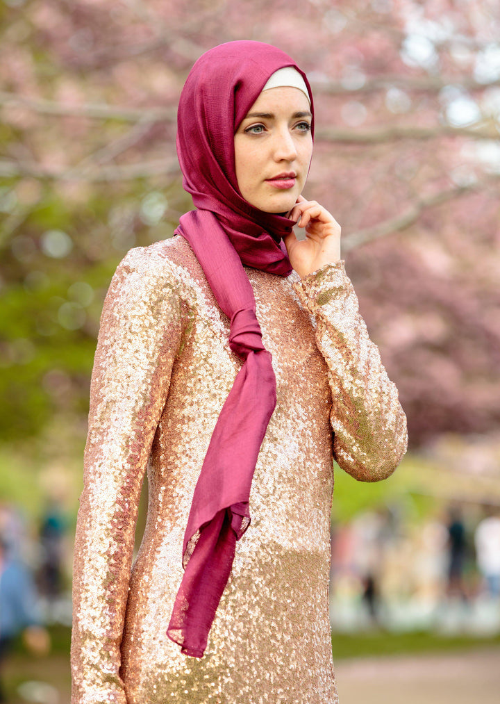Urban Modesty - Berry Shimmer Hijab Head Scarf