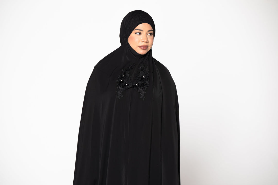 Urban Modesty - Black Beaded Two Piece Salah Prayer Oufit