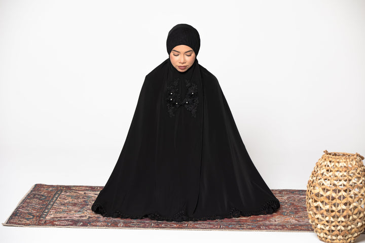 Urban Modesty - Black Beaded Two Piece Salah Prayer Oufit