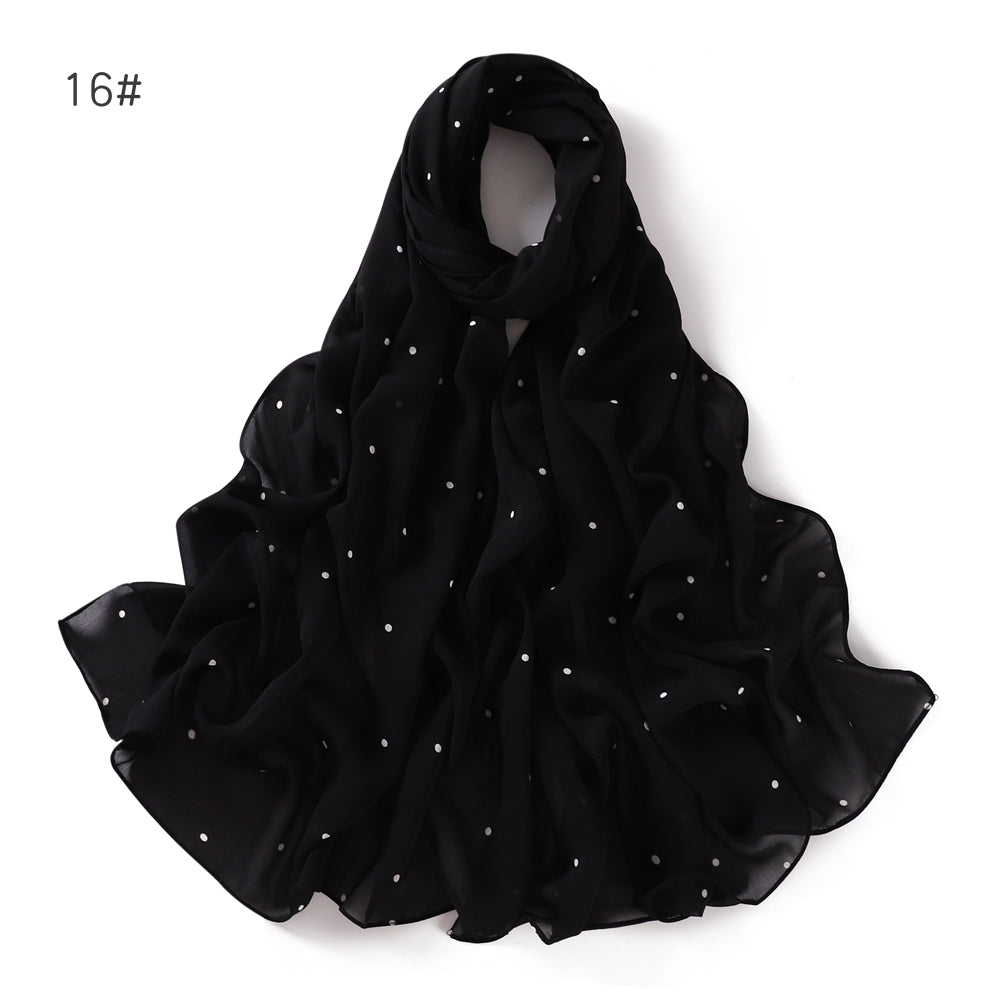 Urban Modesty - Black Dotted Chiffon Hijab