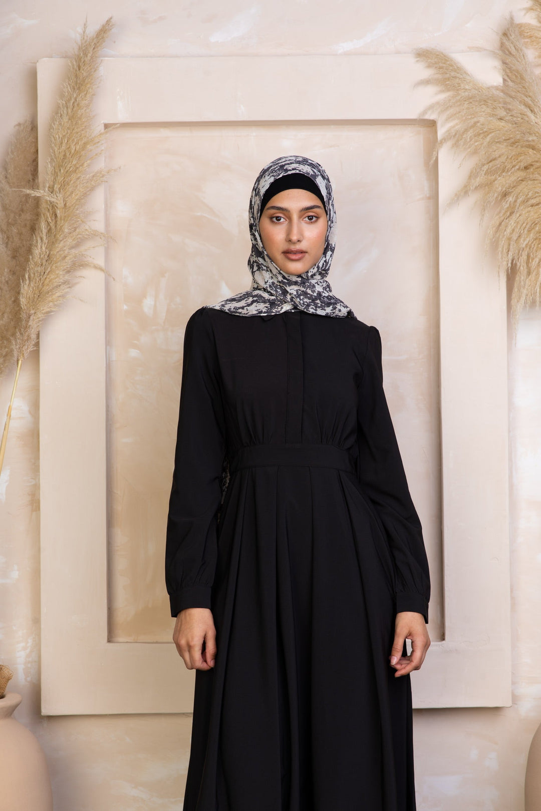 Urban Modesty - Black Lattice Abaya Maxi Dress