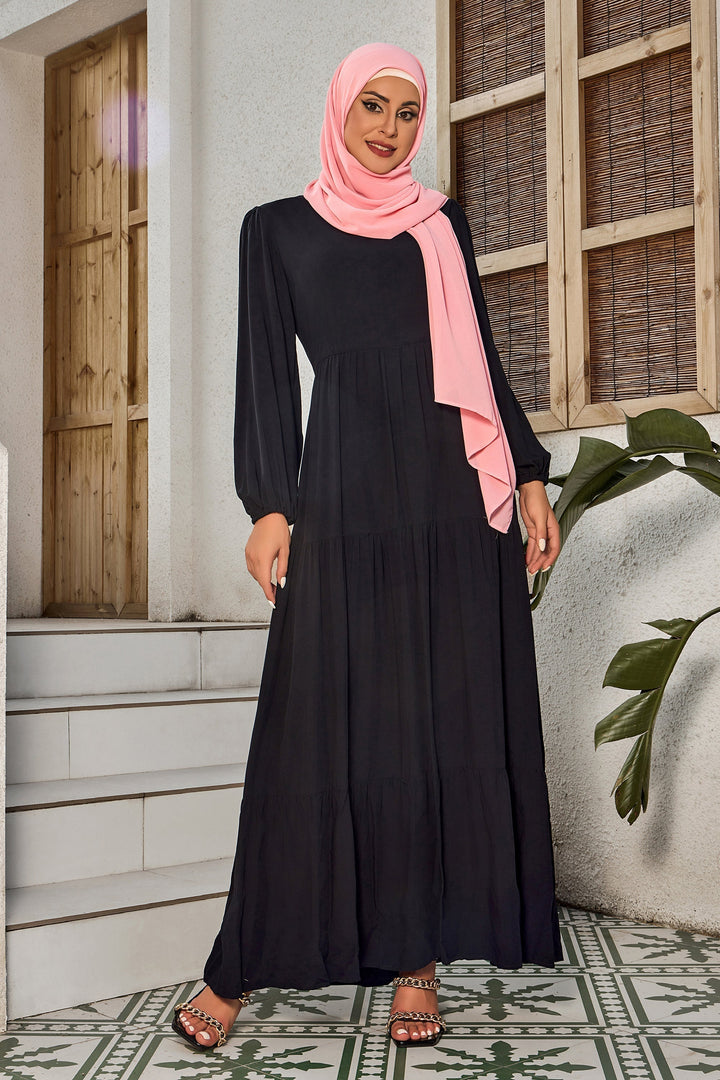 Urban Modesty - Black Long Sleeve Maxi Dress