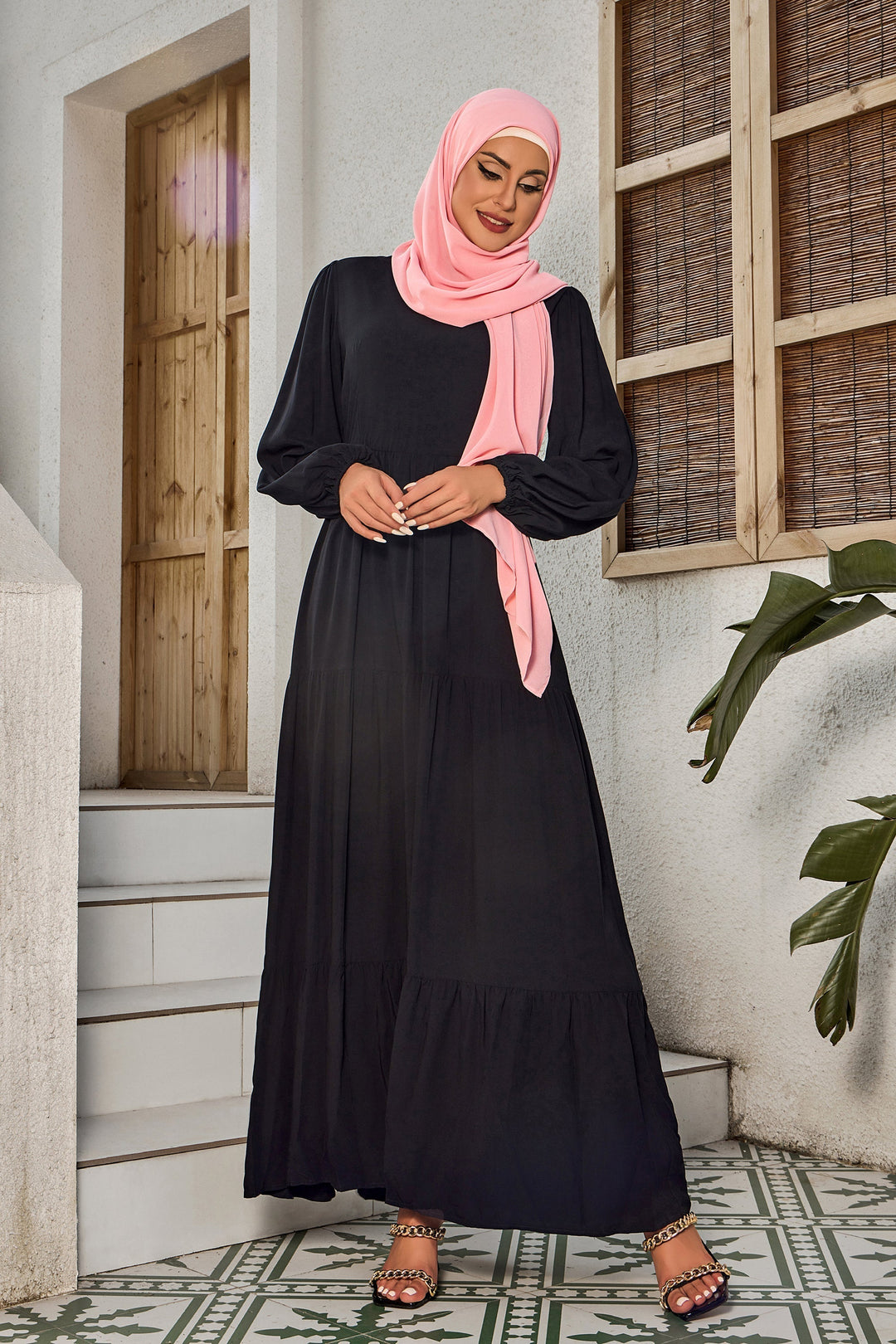 Urban Modesty - Black Long Sleeve Maxi Dress