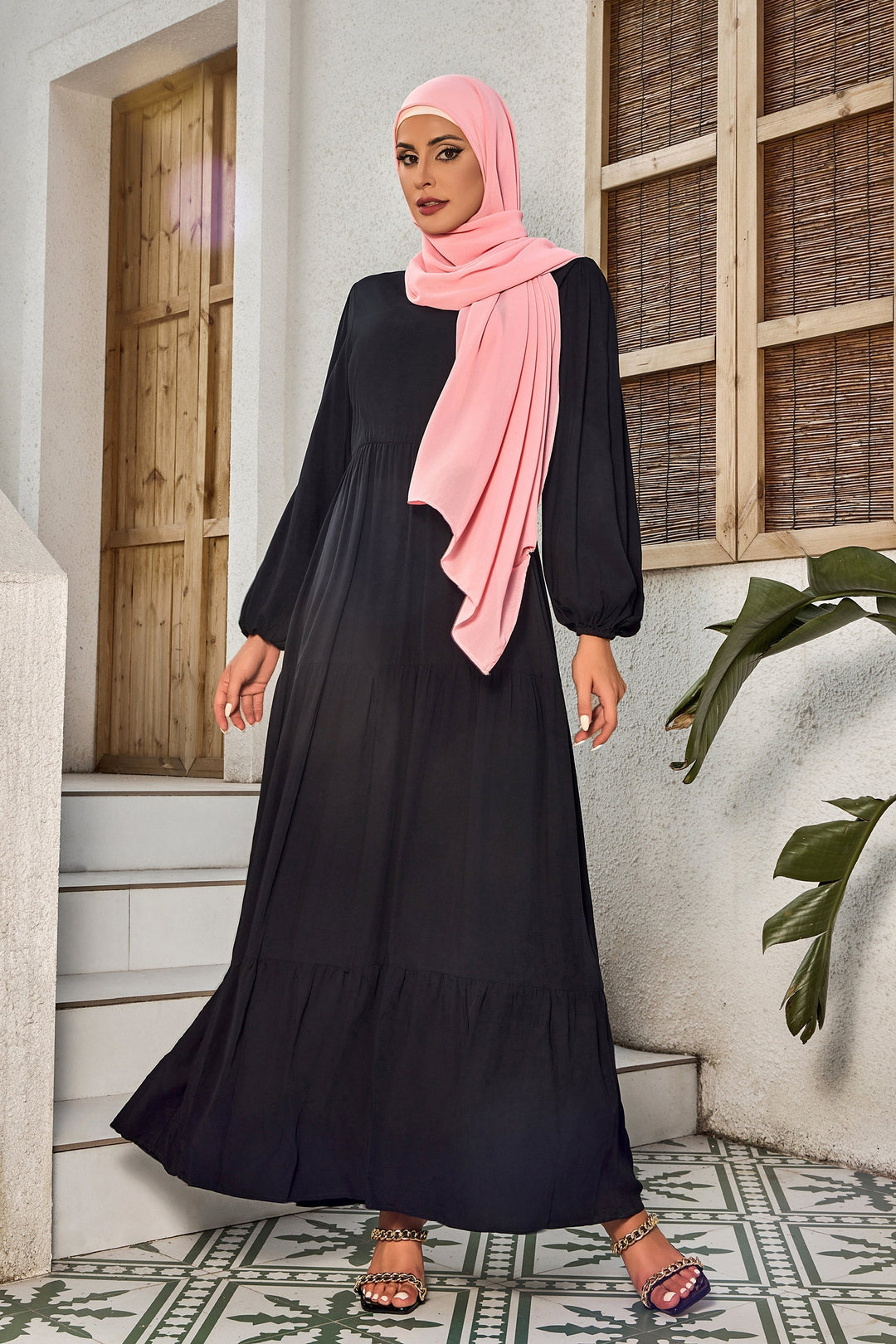 Urban Modesty - Black Long Sleeve Maxi Dress