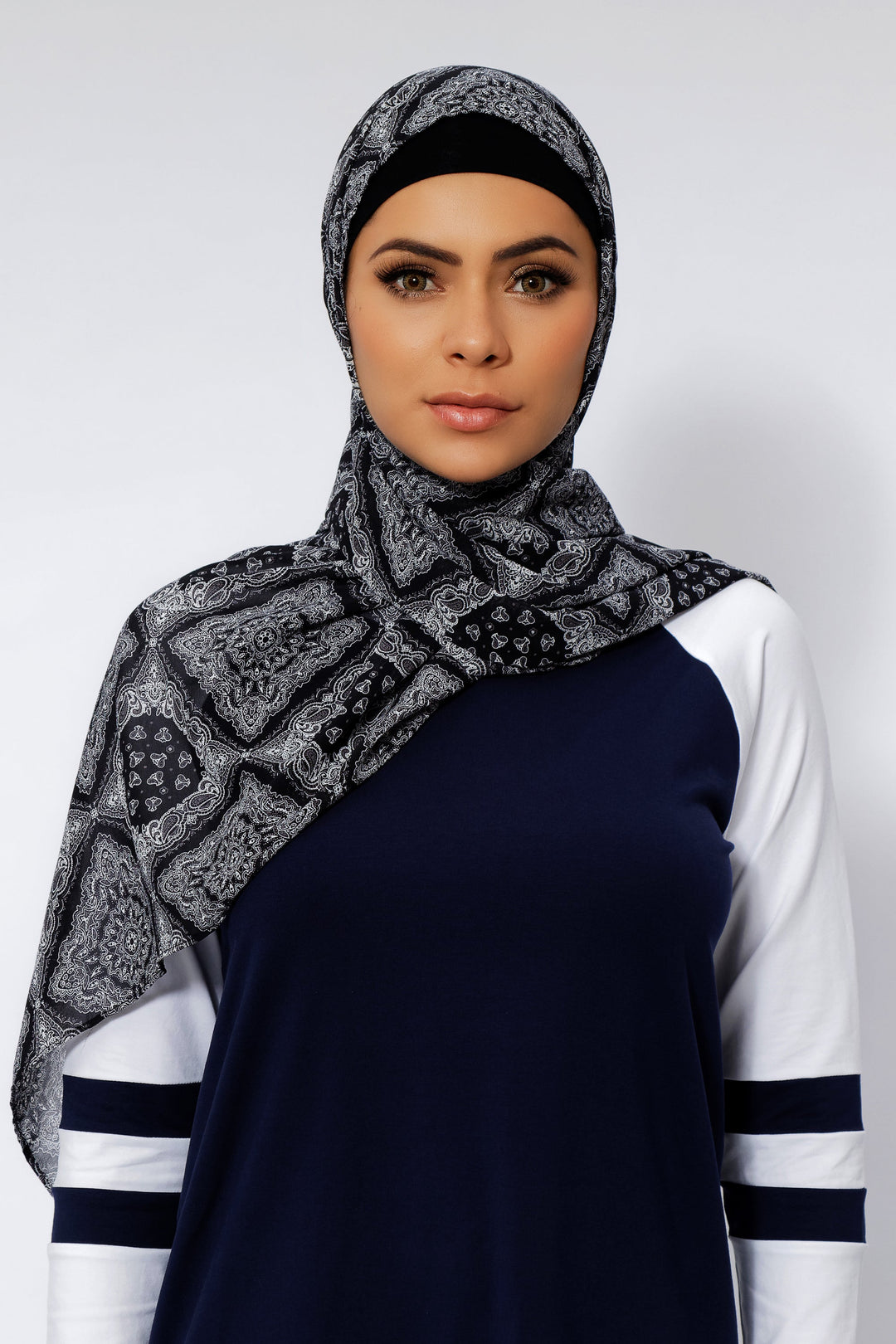 Urban Modesty - Black Paisley Chiffon Hijab