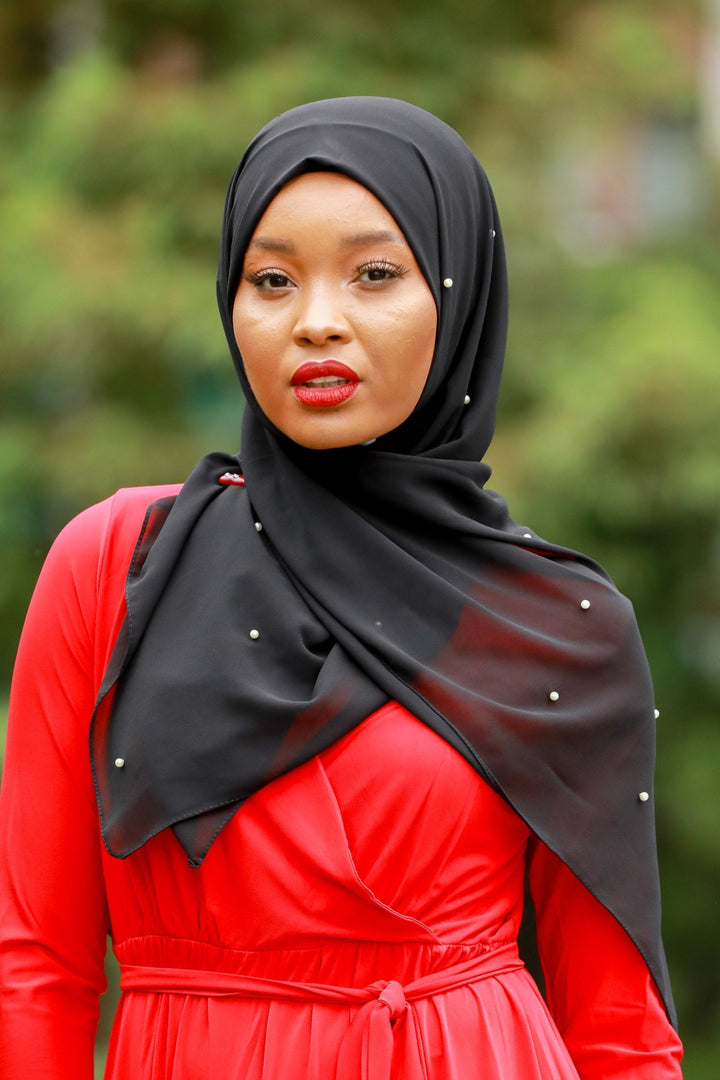 Urban Modesty - Black Pearl Chiffon Hijab