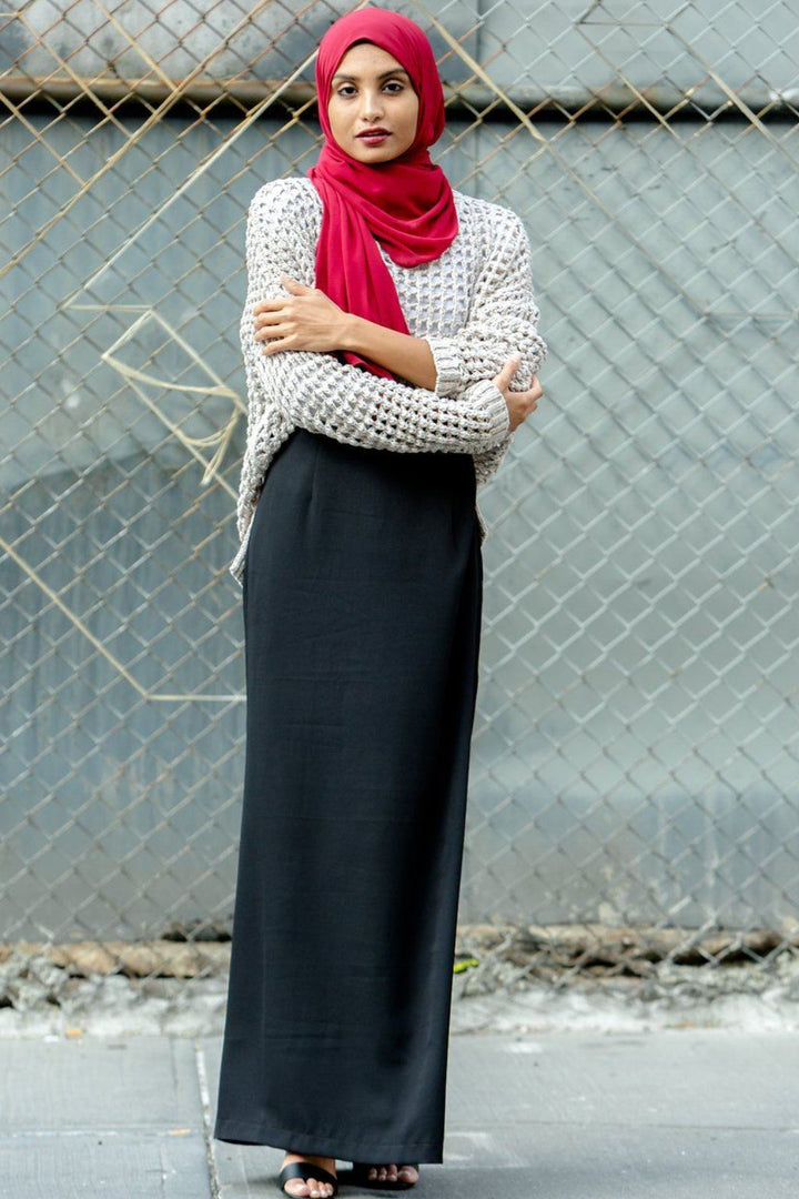 Urban Modesty - Black Pencil Maxi Skirt