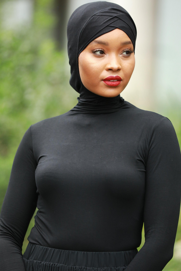 Black Turtle Neck Top