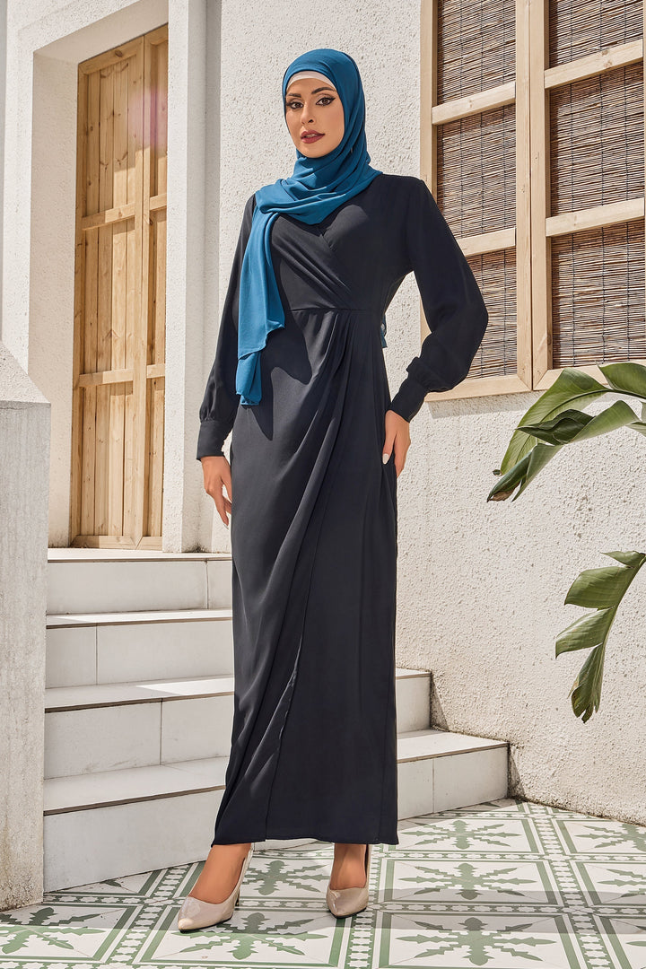 Urban Modesty - Black Wrap Maxi Dress
