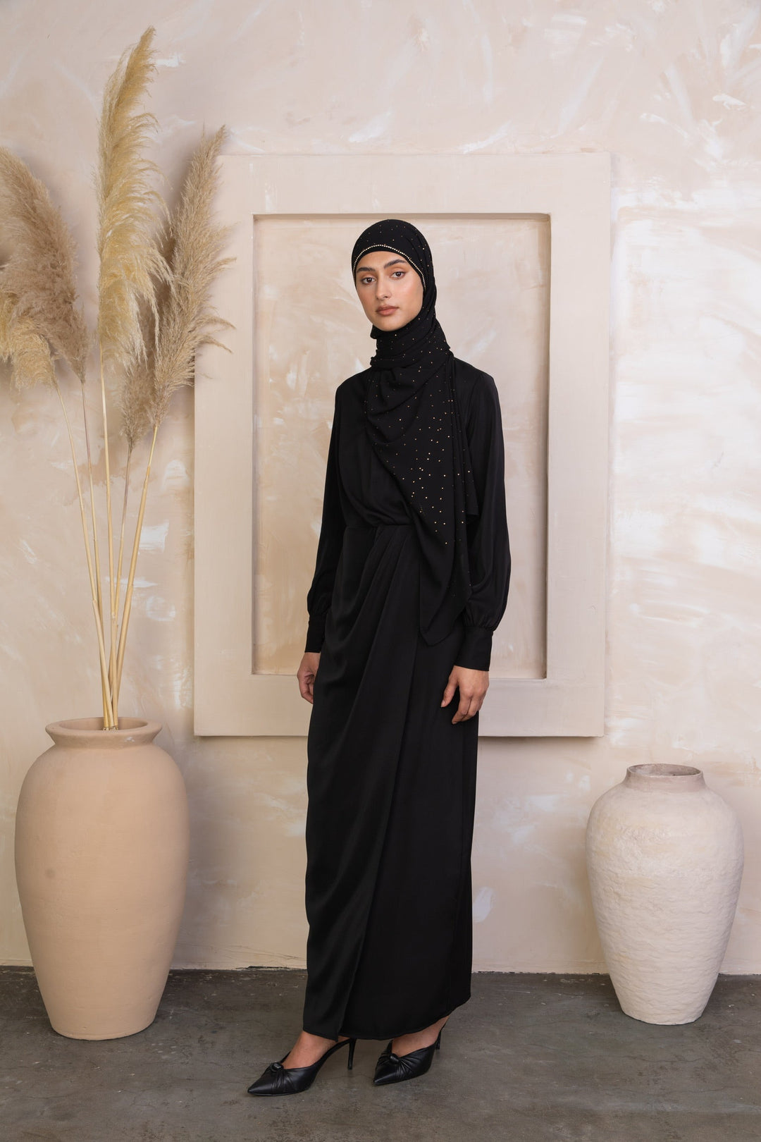 Black Wrap Maxi Dress-CLEARANCE