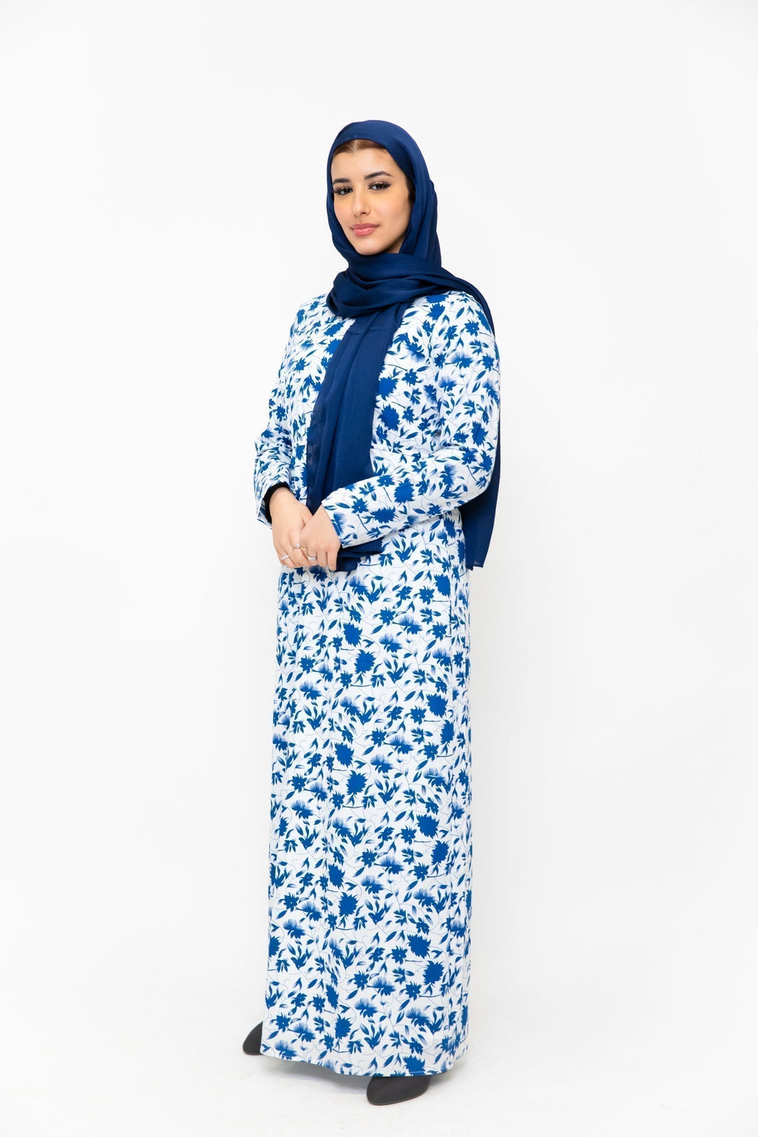 Blue Meadows Floral Long Sleeve Maxi Dress-CLEARANCE