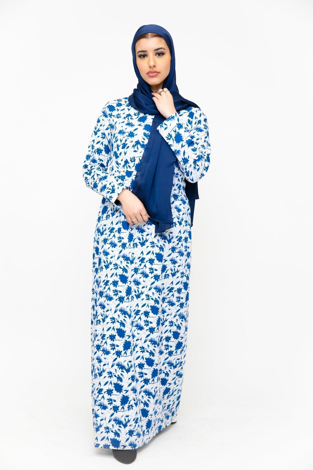 Blue Meadows Floral Long Sleeve Maxi Dress-CLEARANCE