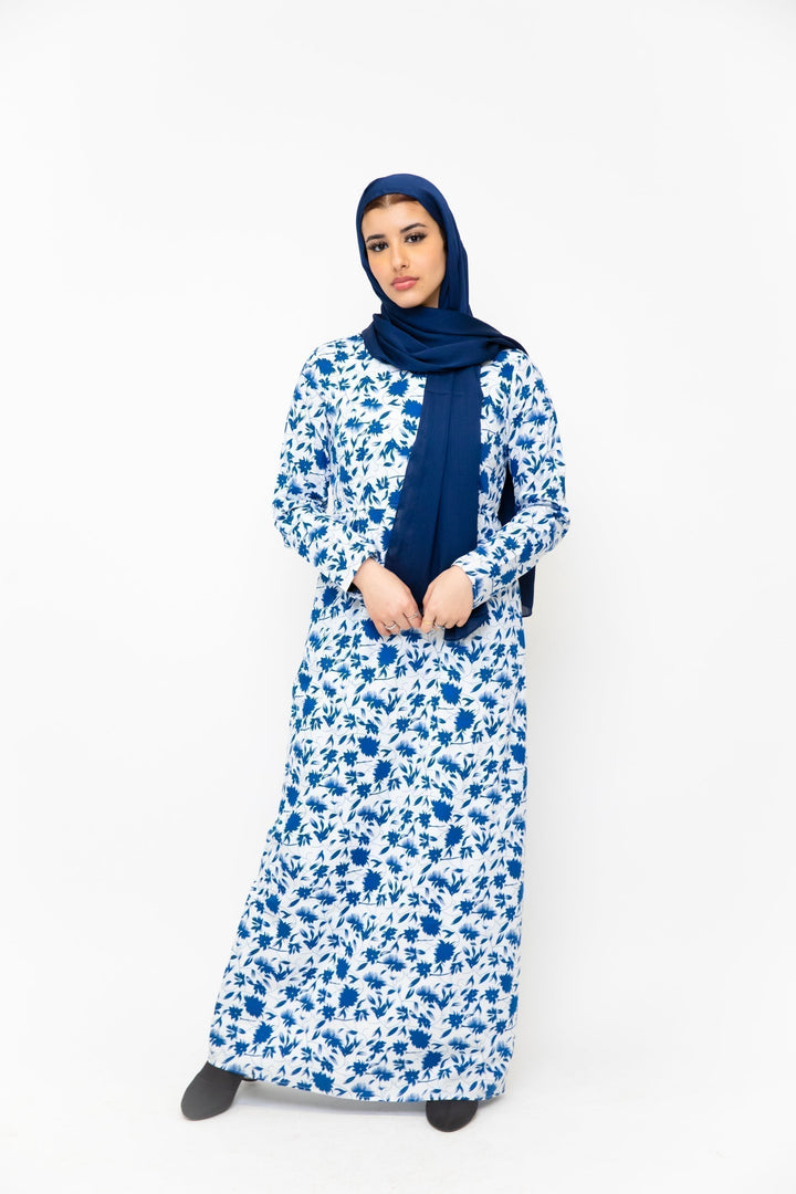 Blue Meadows Floral Long Sleeve Maxi Dress-CLEARANCE