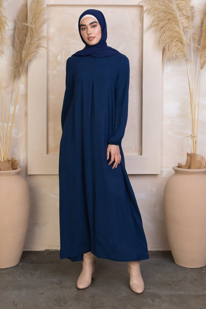 Blue Sheath Abaya Maxi Dress