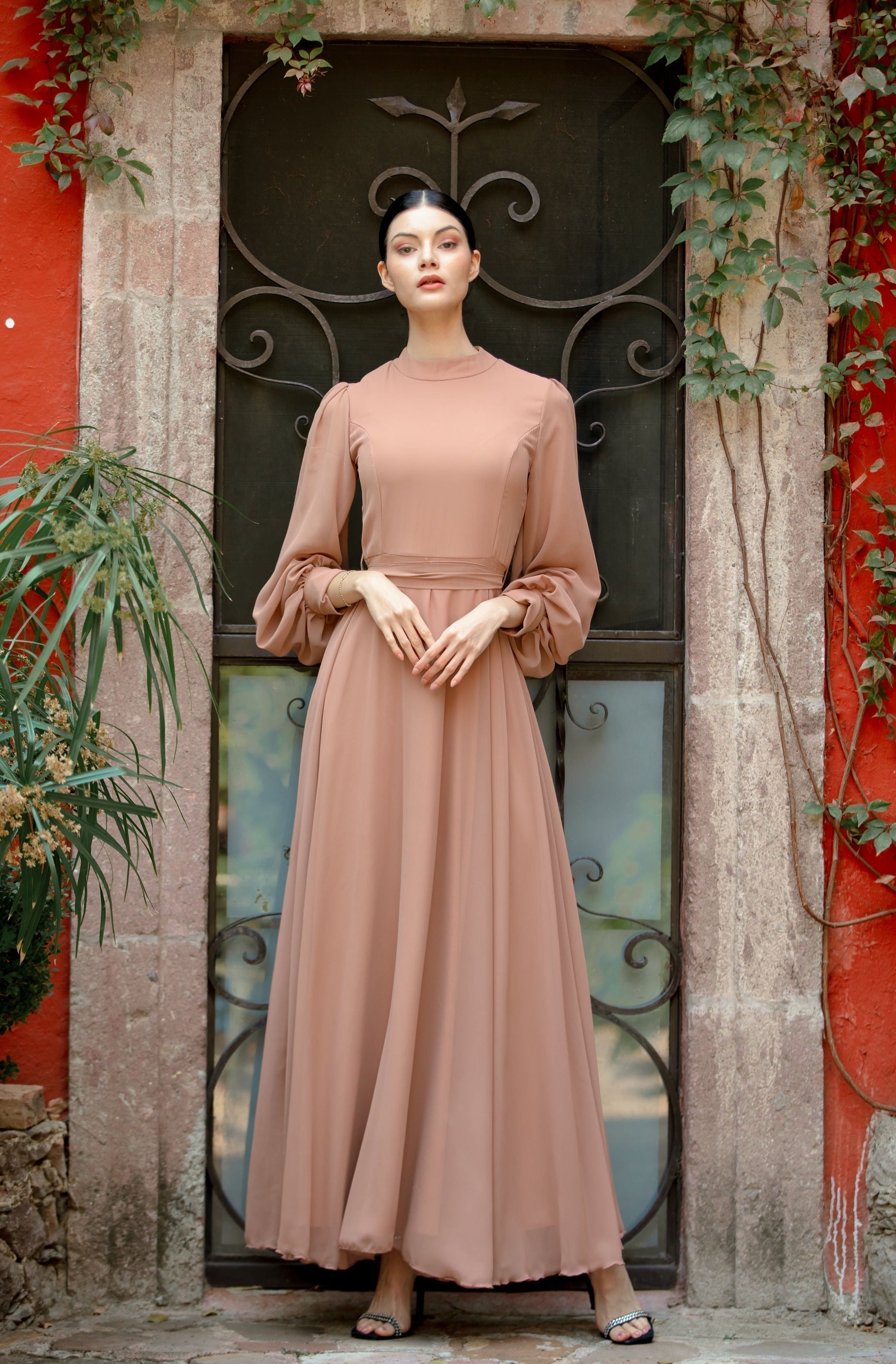 Blush Chiffon Gown – Urban Modesty