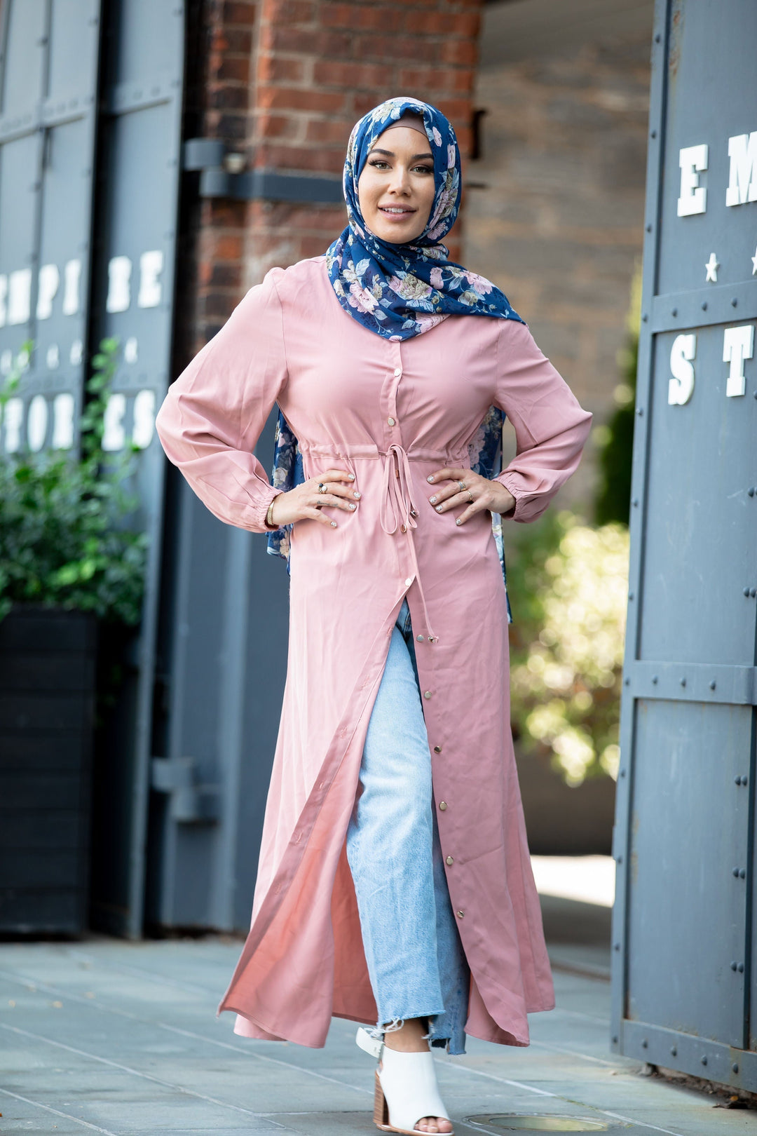 Urban Modesty - Blush Pink Button Down Non-Sheer Maxi Cardigan