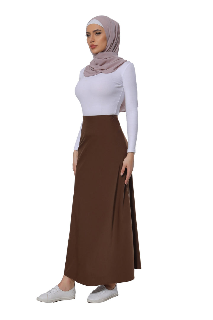 Urban Modesty - Brown Satin Maxi Skirt