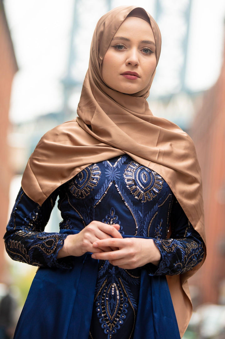 Brown Shimmer Hijab Head Scarf#6