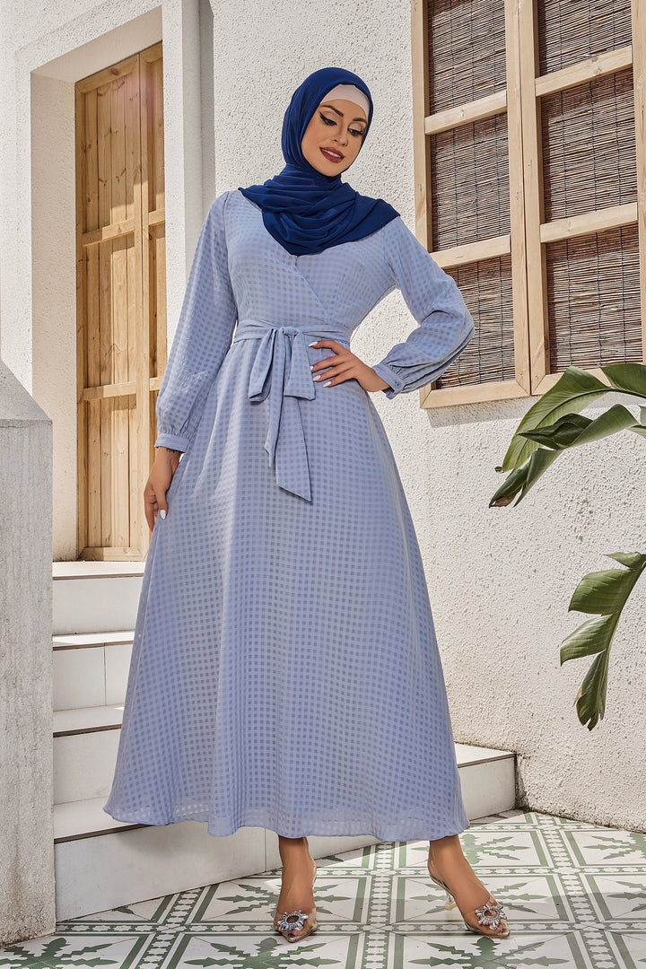 Urban Modesty - Checkered Criss Cross Maxi Dress-CLEARANCE