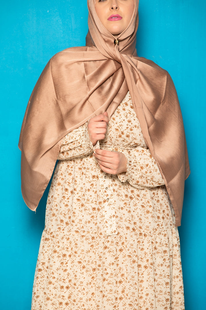 Urban Modesty - Cream Floral Maxi Dress