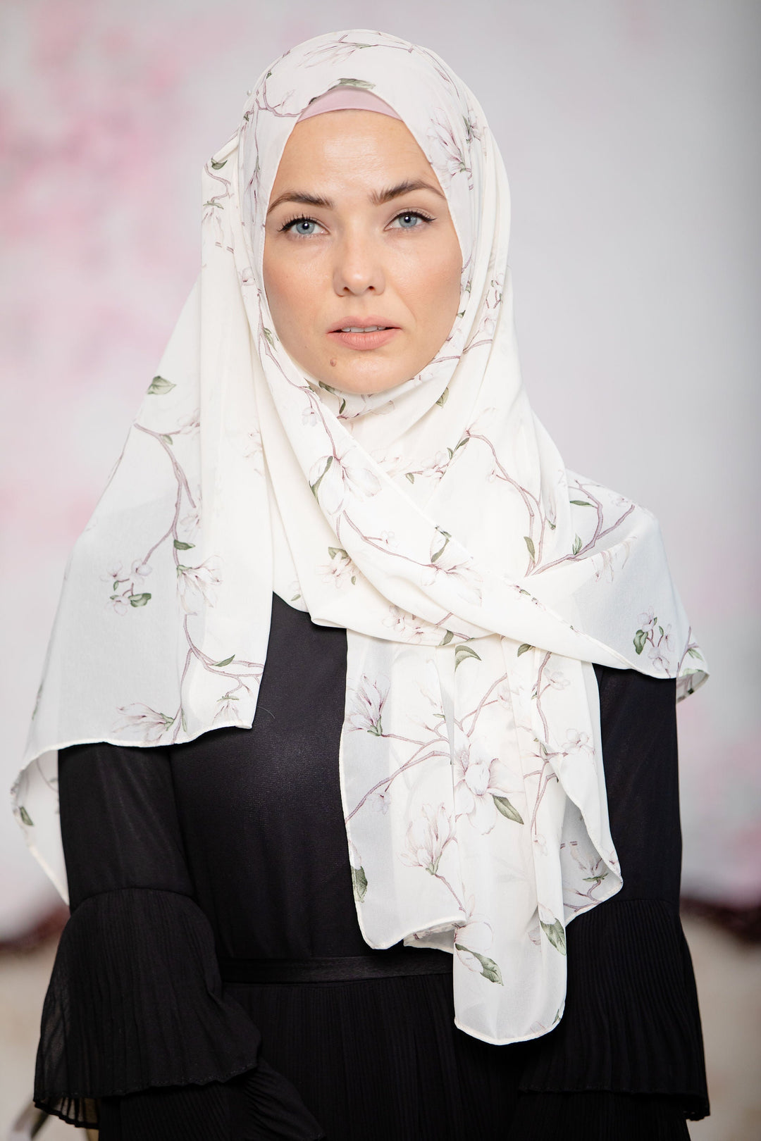 Urban Modesty - Cream Vines Print Chiffon Hijab