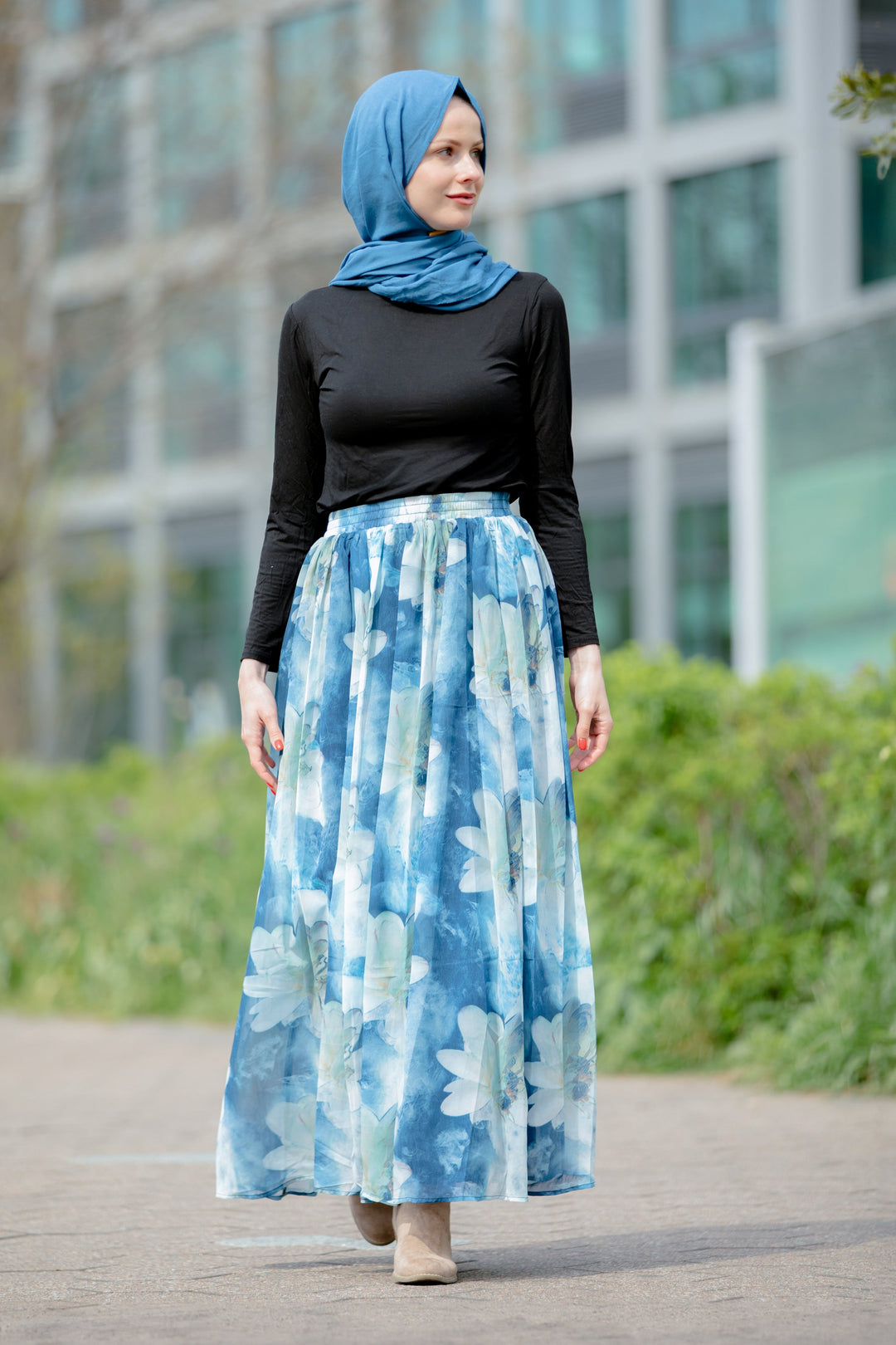 Urban Modesty - Day Dreams Floral Maxi Skirt-CLEARANCE