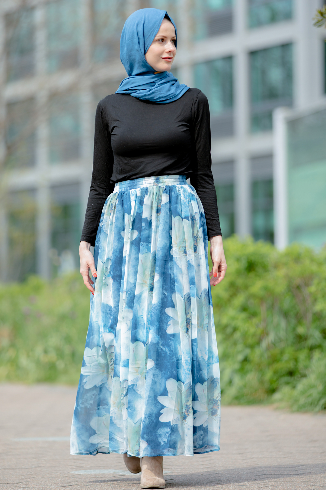 Urban Modesty - Day Dreams Floral Maxi Skirt-CLEARANCE