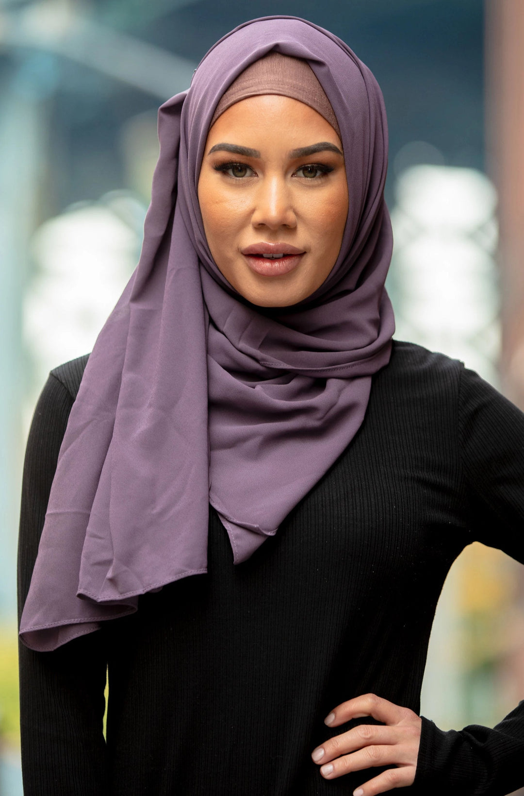 Urban Modesty - Dusty Purple Chiffon Hijab