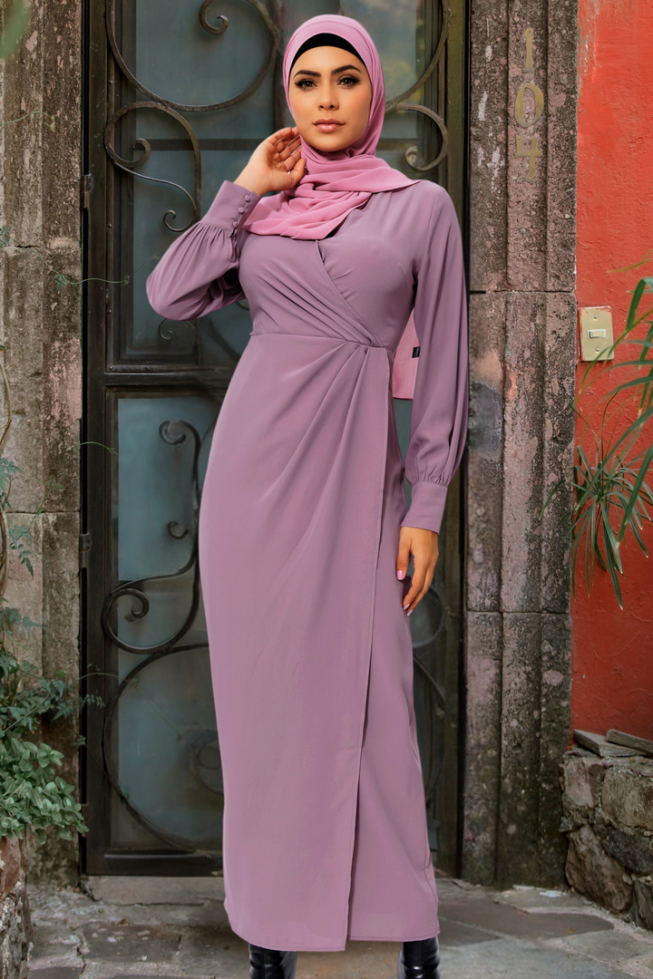 Urban Modesty - Dusty Purple Wrap Maxi Dress
