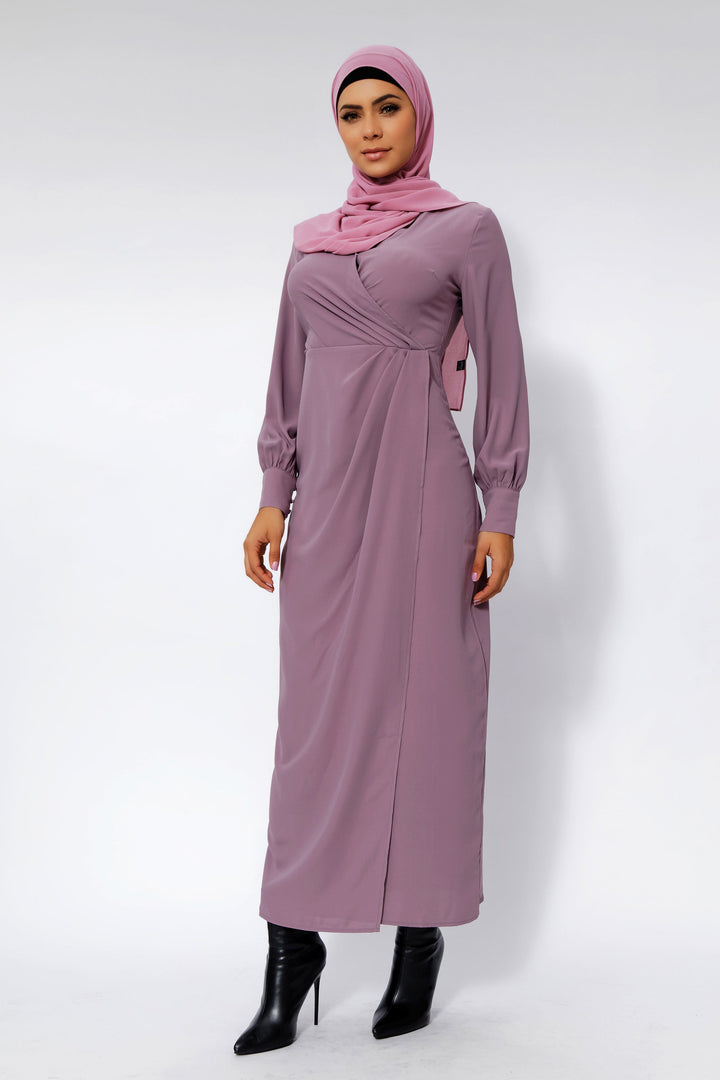 Urban Modesty - Dusty Purple Wrap Maxi Dress