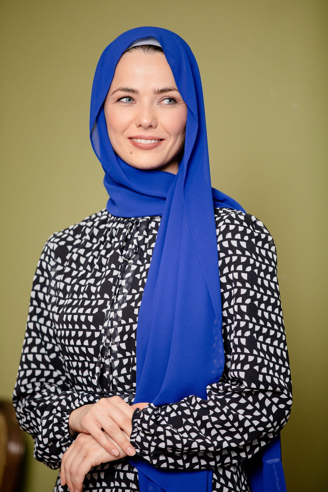 Urban Modesty - Electric Blue Chiffon Hijab