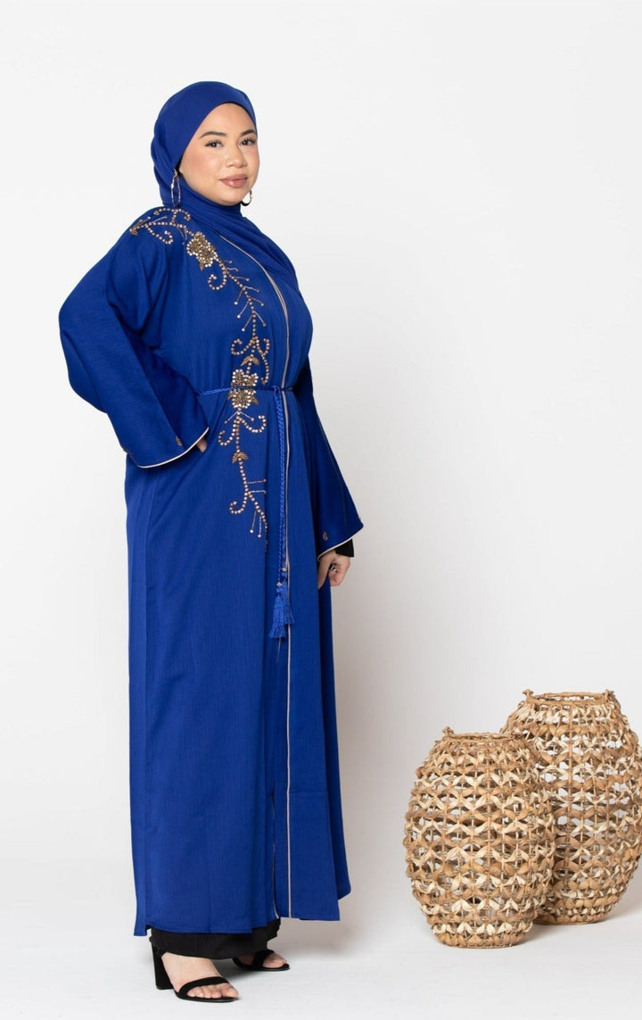 Urban Modesty - Electric Blue Open Front Abaya