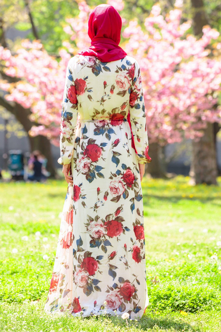 Floral Drawstring Maxi Dress-CLEARANCE